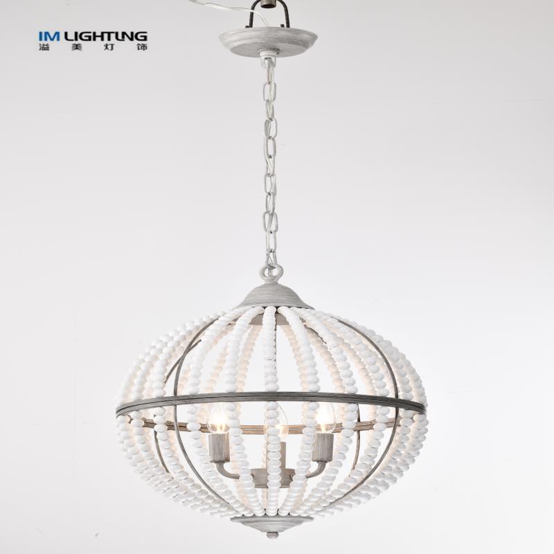 IM Lighting 3- light Adjustable spherical wood chandelier for bedroom