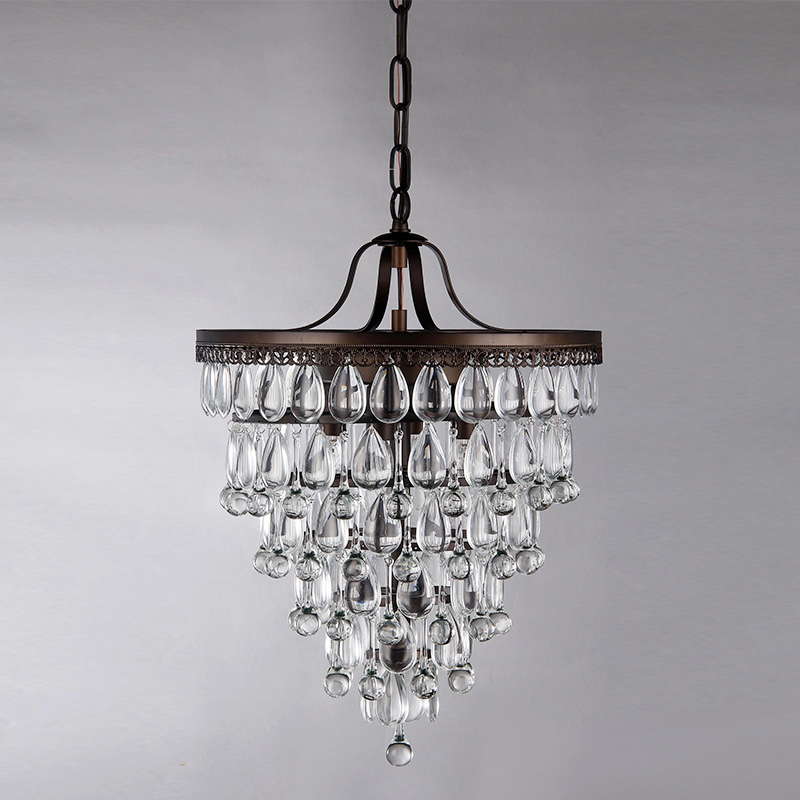 IM Lighting 4-lightAmerican simple creative wrought iron crystal chain living room dining office interior light luxury chandelier
