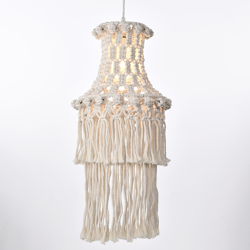   IM Lighting Romantic retro cotton rope woven lampshade American home sense pendant lampshade