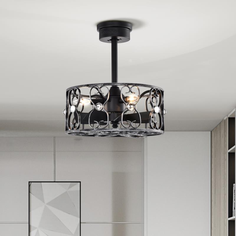 IM Lighting 3-light Modern retro creative fan bedroom study chandelier